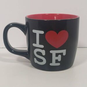 I‎ Heart SF Coffee Tea Mug Cup 12 oz. Black Red